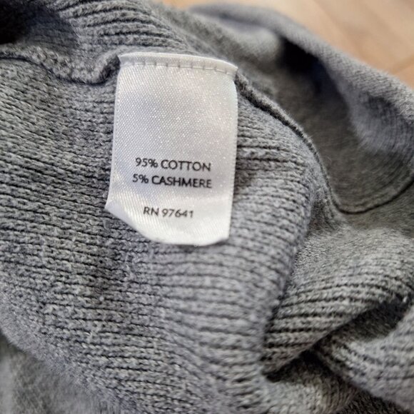 Pure Jill gray cashmere cotton blend peblum shirt size medium - Picture 2 of 4